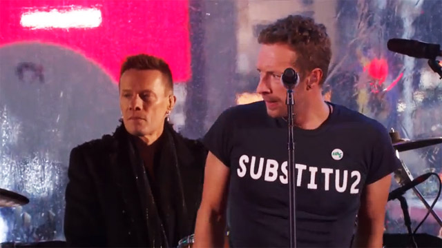 Chris Martin e Springsteen substituem Bono no U2