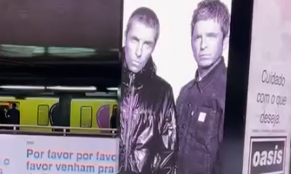 Oasis anuncia logo mais dois dos três shows que farão em SP em novembro. Cartaz dos Gallaghers apareceu na estação Sé do Metrô